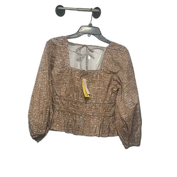 Circus NY by Sam Edelman Cal Peplum Top, Watercolor Stripe,Orange-multi - Picture 13 of 16